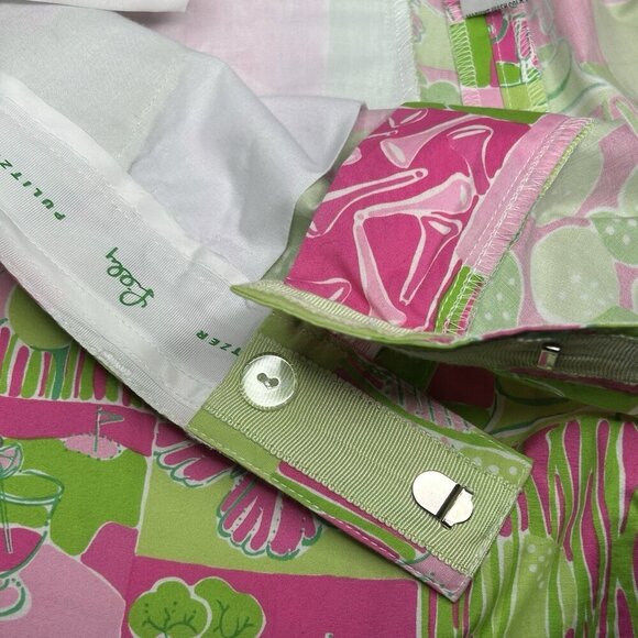 Vintage Lilly Pulitzer Golf Pants Size 0 Pink Green Retro White Label Patchwork - Picture 8 of 14